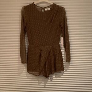 DV by Dolce Vita Textured Brown Romper